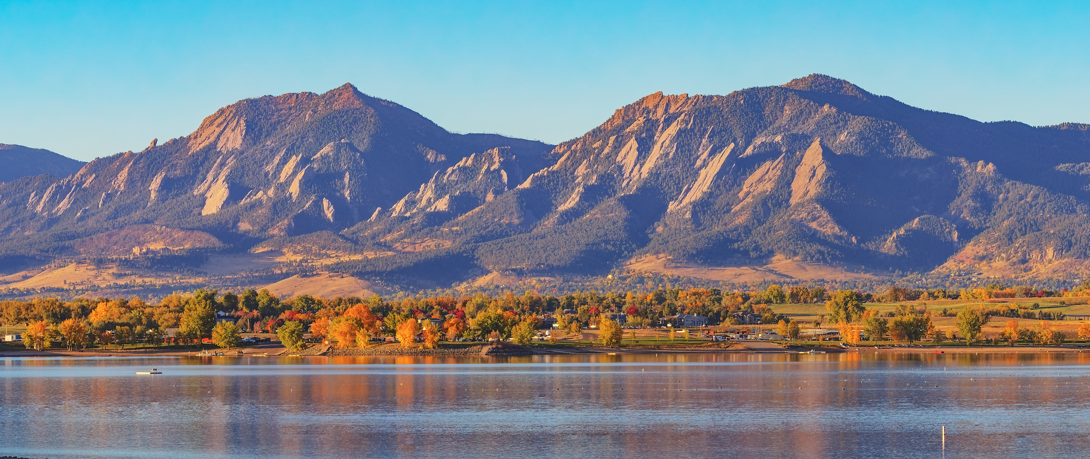 Morning Light on Fall Colors and Flatirons, Boulder Colorado - by John Freeman